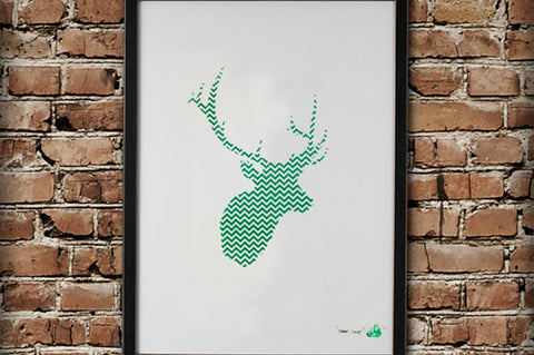 SALE -- Limited Run Chevron Buck / Elk / Deer Paper Print