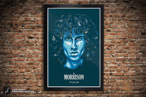Jim Morrison of The Doors Custom Illustration Wall Art  - The Dead Series