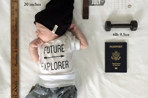 Future Explorer Adventure Baby Onesie Bodysuit.