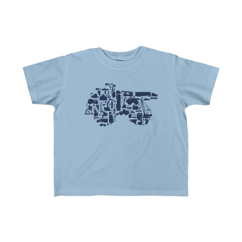 Builder V1.0 Collage T Shirt. Dump Truck Construction Collage Of Machines - Little Kids Tee