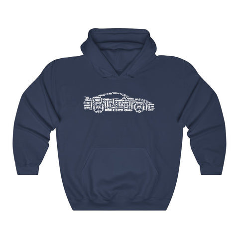 Driver V2.0 Car Collage Of Vintage, Super, Classic And Sports Cars And Parts - Unisex Heavy Blend™ Hooded Sweatshirt