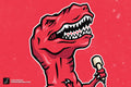 T-Rex "Rex-N-Effect" Tyrannosaurus Dinosaur Music Illustration "D-Stones Jurassic Rock Band" Poster