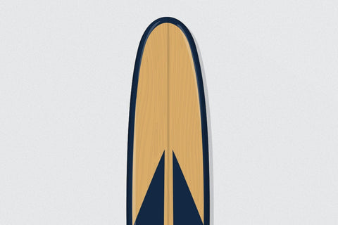 Vintage Surfboard Collection, Large Illustrated Canvas Print