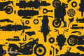 Motorcycle Collage of Bikes, Choppers, Dirt Bikes and Parts - Premium Matte Poster