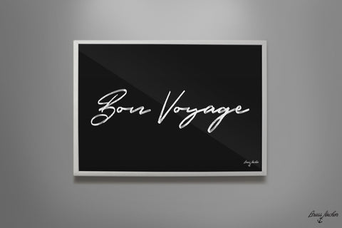 Bon Voyage Travel Inspirational Print. Brush Script, DIY, Wall Art. Digital Download.