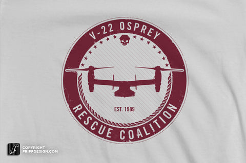 SALE! - V22 Osprey Navy / Marine Corp. Airplane T Shirt "Rescue Coalition"