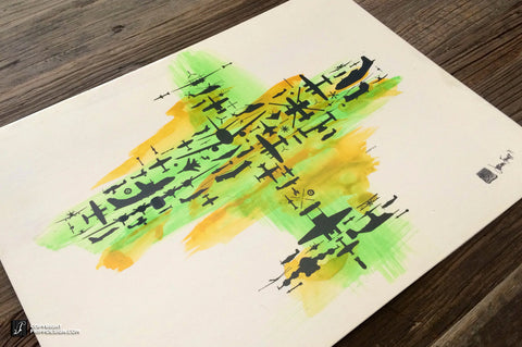 Classic Fighter Plane Collage of Airplanes, Helicopters and Parts. Mixed Media print.