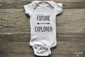 Future Explorer Adventure Baby Onesie Bodysuit.