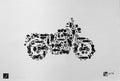 Motorcycle Collage of Bikes, Choppers, Dirt Bikes and Parts Paper Print