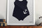 Vintage Baby Kid Youth Toddler Bathing Suit Print with Anchor - Print