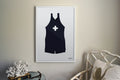 Vintage Bathing Suit Illustrated Print with Swiss Cross