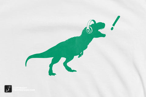 CLEARANCE SALE - Women's T-Rex DJ Dinosaur with Headphones Shirt