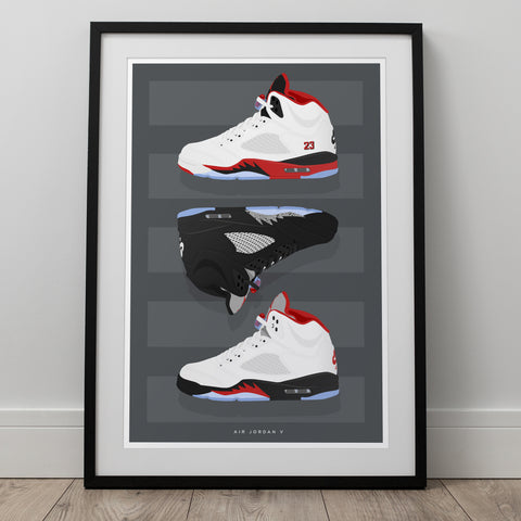 Retro G.O.A.T "5" Stacked Collection Illustration - Premium Sneaker Art