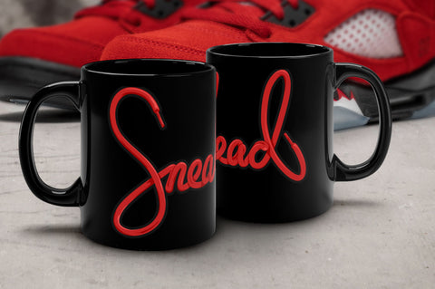 Sneakerhead Shoelace Lettering on 11oz Black Mug